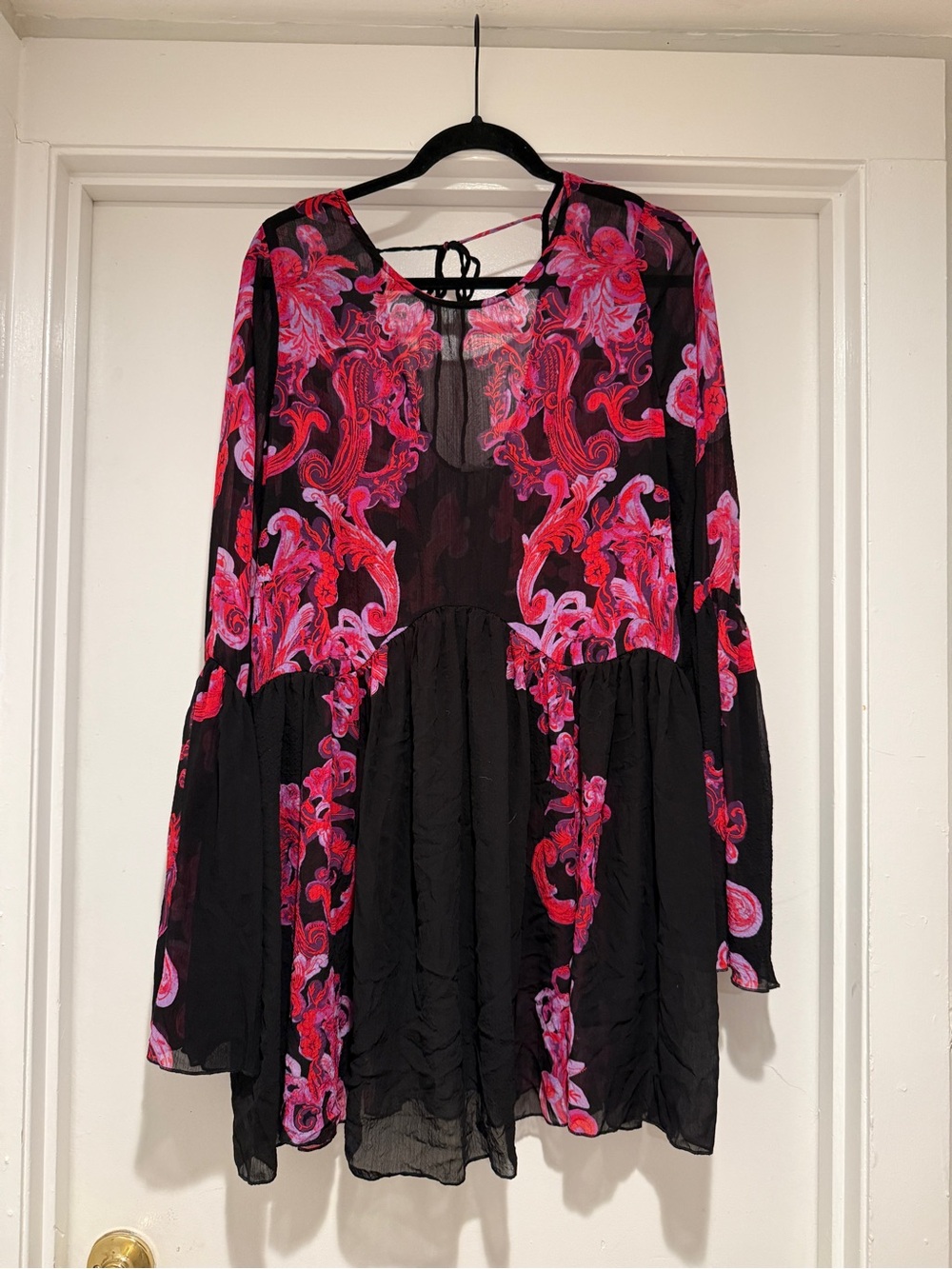 Intimately Free People Women's Floral Symphony Bell Sleeve Clip Tunic Dress - Picture 4 of 8